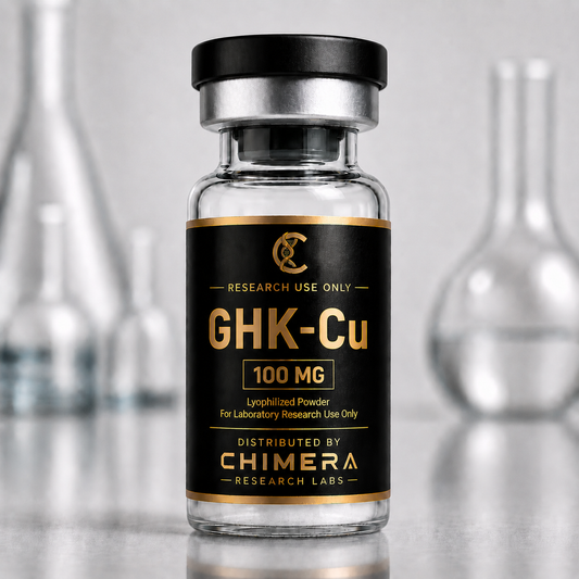 GHK-Cu research compound vial from Chimera Research Labs